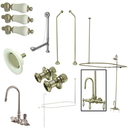 Clawfoot Tub Faucet Packages, Brushed Nickel, Tub Wall Mount MPN:CCK4188PL