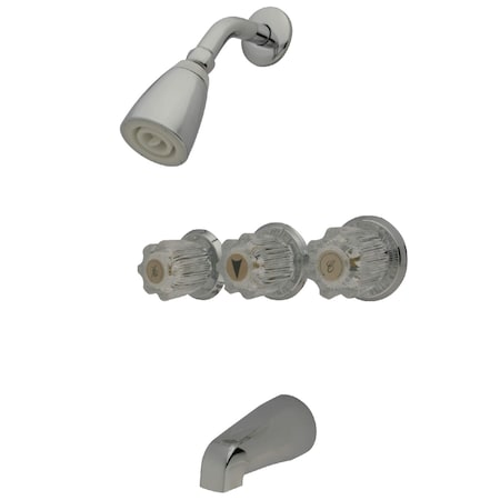 Tub and Shower Faucet, Standard, 5, Wall Mount, Polished Chrome MPN:KB131