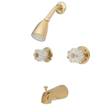 Tub and Shower Faucet, Polished Brass, Wall Mount MPN:KB142