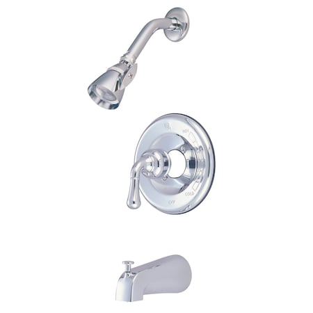 Tub and Shower Faucet, Standard, 3, Wall Mount, Polished Chrome MPN:KB1631T