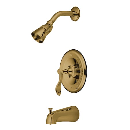 Tub and Shower Faucet, Standard, 3, Wall Mount, Polished Brass MPN:KB1632CFL