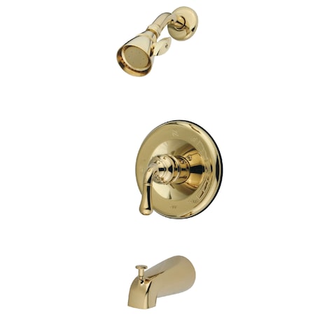 Tub and Shower Faucet, Polished Brass, Wall Mount MPN:KB1632T
