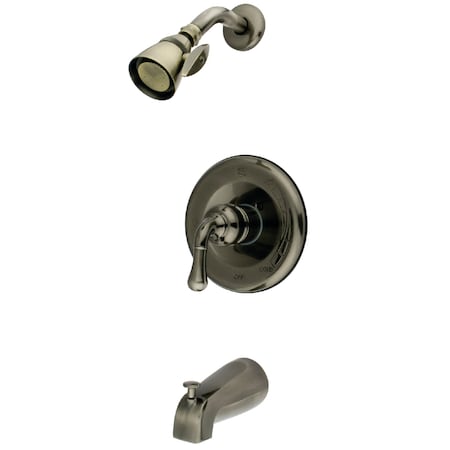 Tub and Shower Faucet, Black Stainless, Wall Mount MPN:KB1633T