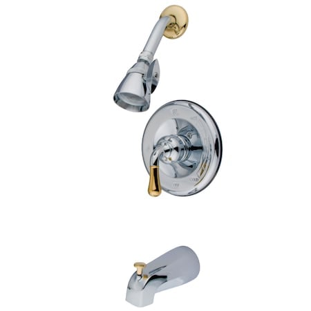 Tub and Shower Faucet, Polished Chrome/Polished Brass, Wall Mount MPN:KB1634T