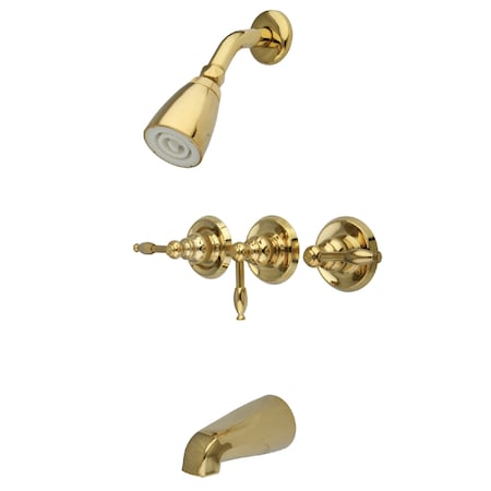 Tub and Shower Faucet, Polished Brass, Wall Mount MPN:KB232KL