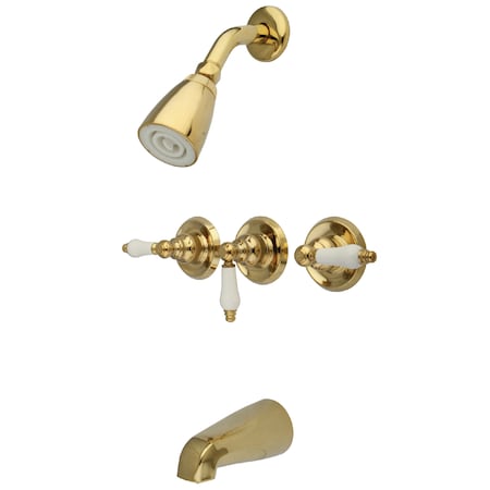 Tub and Shower Faucet, Polished Brass, Wall Mount MPN:KB232PL