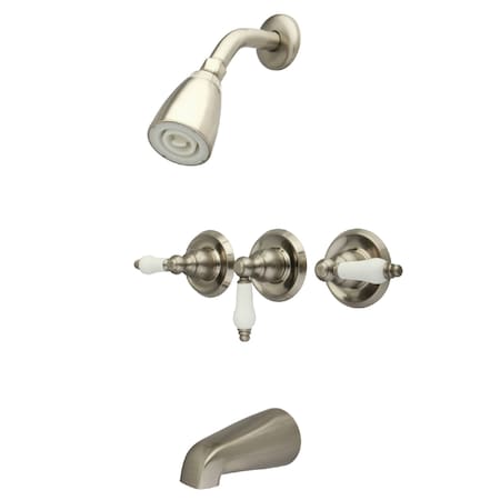 Tub and Shower Faucet, Brushed Nickel, Wall Mount MPN:KB238PL