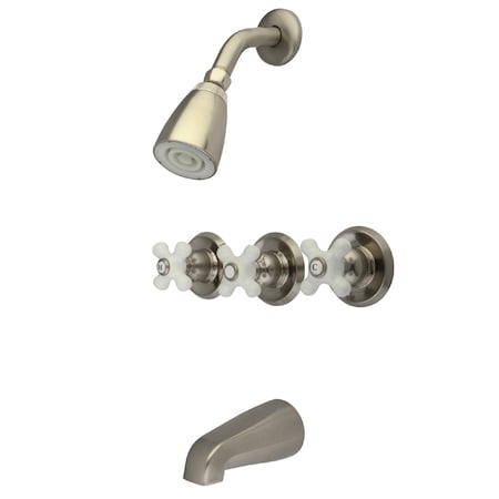 Tub and Shower Faucet, Brushed Nickel, Wall Mount MPN:KB238PX
