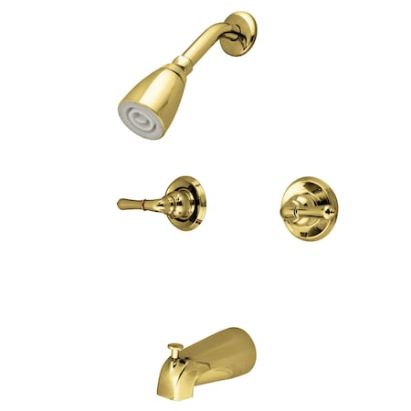 Tub and Shower Faucet, Polished Brass, Wall Mount MPN:KB242