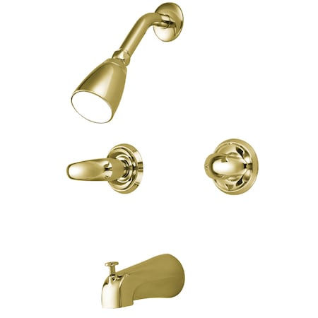 Tub and Shower Faucet, Polished Brass, Wall Mount MPN:KB242LL