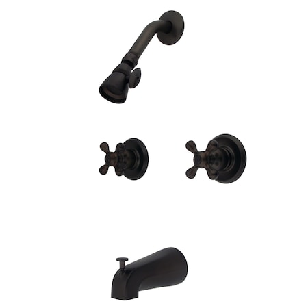 KB245AX Twin Handle Tub & Shower Faucet With Decor Cross Handle MPN:KB245AX