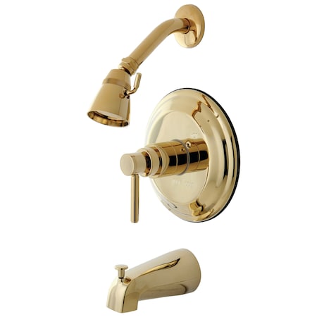 Tub and Shower Faucet, Standard, 3, Wall Mount, Polished Brass MPN:KB2632DL