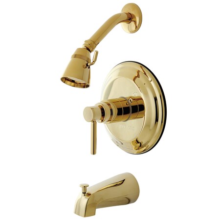 Tub and Shower Faucet, Standard, 3, Wall Mount, Polished Brass MPN:KB2632DLT