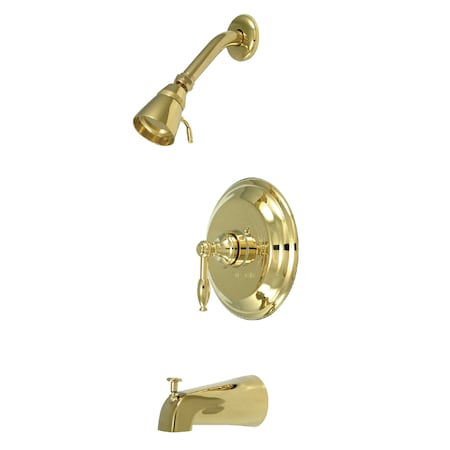 Tub and Shower Faucet, Standard, 3, Wall Mount, Polished Brass MPN:KB2632KL