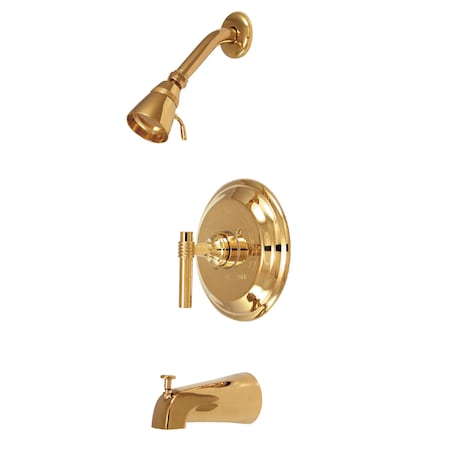 Tub and Shower Faucet, Standard, 3, Wall Mount, Polished Brass MPN:KB2632ML
