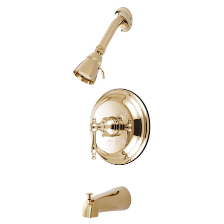 Tub and Shower Faucet, Standard, 3, Wall Mount, Polished Brass MPN:KB2632NL