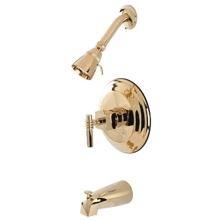 Tub and Shower Faucet, Standard, 3, Wall Mount, Polished Brass MPN:KB2632QL