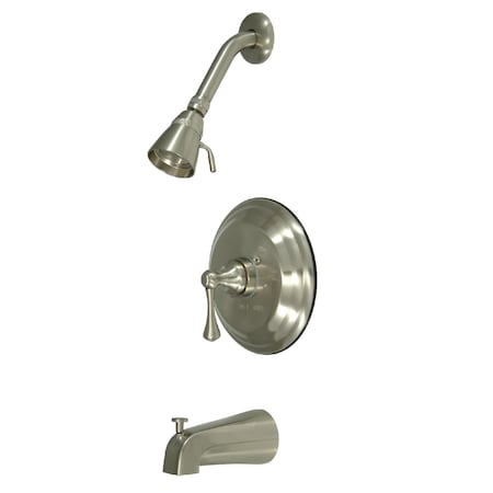 Tub and Shower Faucet, Standard, 3, Wall Mount, Brushed Nickel MPN:KB2638BL