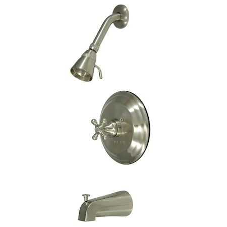 Tub and Shower Faucet, Standard, 3, Wall Mount, Brushed Nickel MPN:KB2638BX