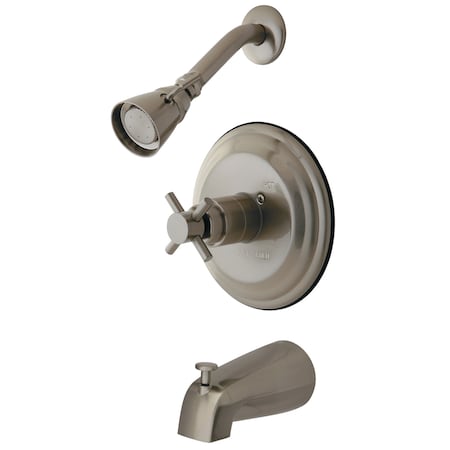 Tub and Shower Faucet, Standard, 3, Wall Mount, Brushed Nickel MPN:KB2638DXT