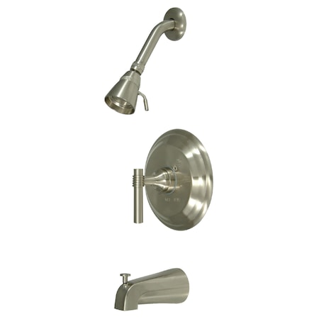 Tub and Shower Faucet, Standard, 3, Wall Mount, Brushed Nickel MPN:KB2638ML