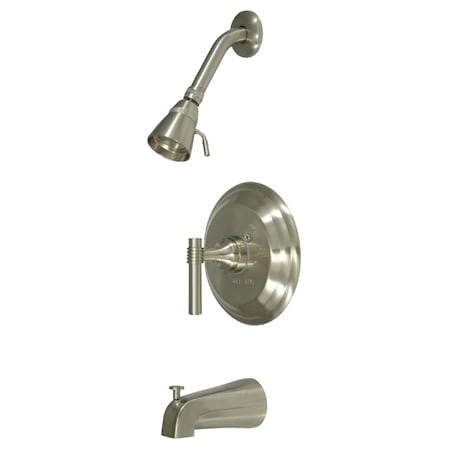 Tub and Shower Faucet, Standard, 3, Wall Mount, Brushed Nickel MPN:KB2638MLT