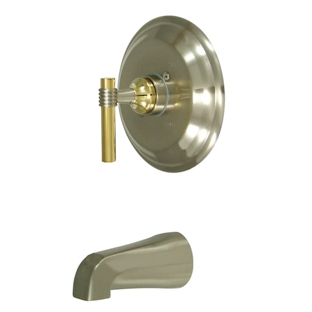 Tub and Shower Faucet, Standard, 2, Wall Mount, Brushed Nickel/Polished Brass MPN:KB2639MLTO