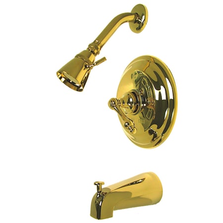 Tub and Shower Faucet, Standard, 3, Wall Mount, Polished Brass MPN:KB3632AL