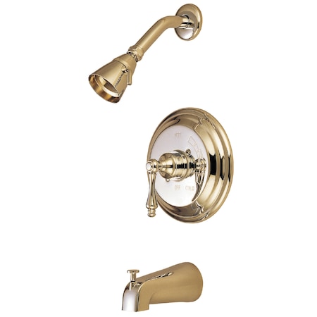 Tub and Shower Faucet, Standard, 3, Wall Mount, Polished Brass MPN:KB3632ALT