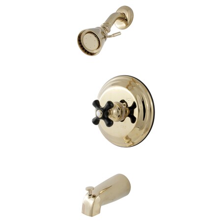 Tub and Shower Faucet, Standard, 3, Wall Mount, Polished Brass MPN:KB3632PKX