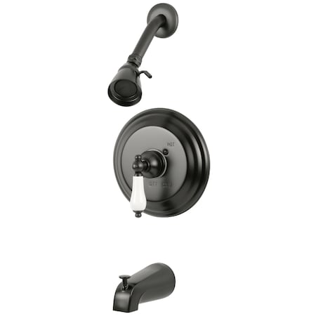 Tub and Shower Faucet, Standard, 3, Wall Mount, Oil Rubbed Bronze MPN:KB3635PL