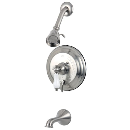 Tub and Shower Faucet, Standard, 3, Wall Mount, Brushed Nickel MPN:KB36380PL