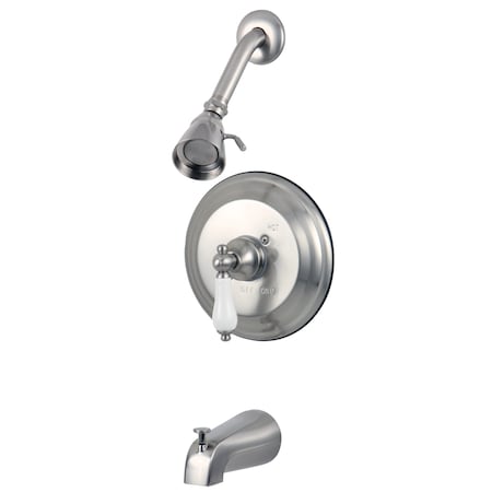 Tub and Shower Faucet, Standard, 3, Wall Mount, Brushed Nickel MPN:KB3638PL