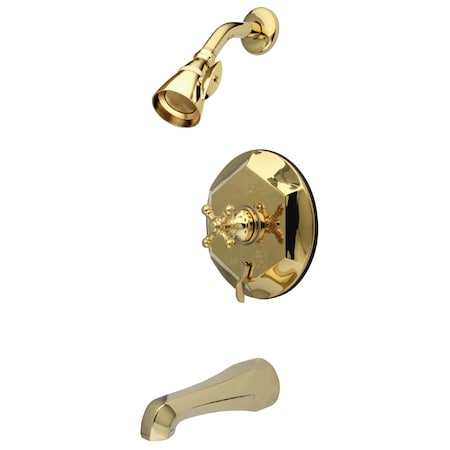 Tub and Shower Faucet, Standard, 3, Wall Mount, Polished Brass MPN:KB46320BX