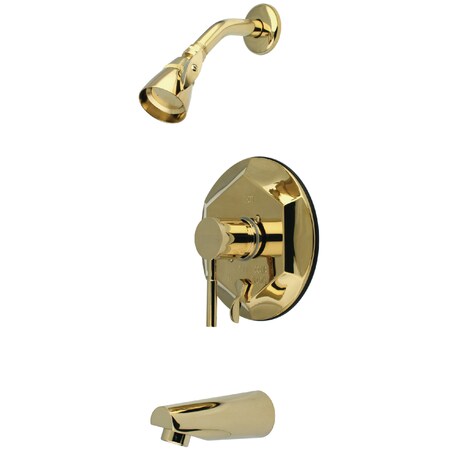 Tub and Shower Faucet, Standard, 3, Wall Mount, Polished Brass MPN:KB46320DL