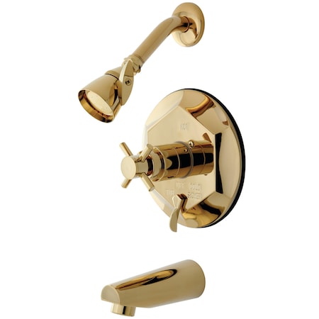 Tub and Shower Faucet, Standard, 3, Wall Mount, Polished Brass MPN:KB46320DX