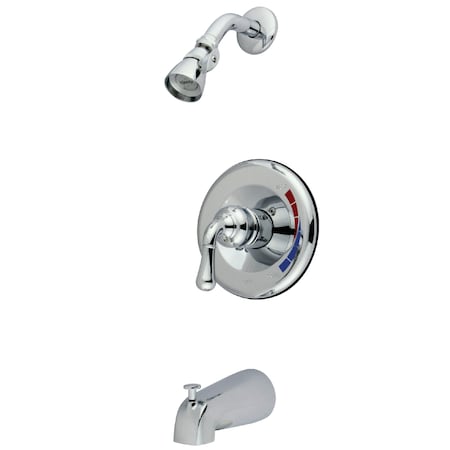 Tub and Shower Faucet, Standard, 3, Wall Mount, Polished Chrome MPN:KB631