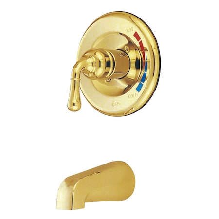 Tub and Shower Faucet, Standard, 2, Wall Mount, Polished Brass MPN:KB632TO