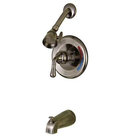 Tub and Shower Faucet, Black Stainless, Wall Mount MPN:KB633