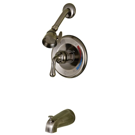 Tub and Shower Faucet, Black Stainless, Wall Mount MPN:KB633T