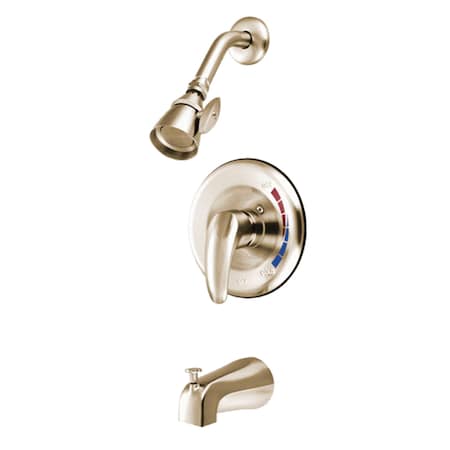 Tub and Shower Faucet, Standard, 3, Wall Mount, Brushed Nickel MPN:KB6658LL
