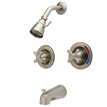 Tub and Shower Faucet, Brushed Nickel, Wall Mount MPN:KB668AX