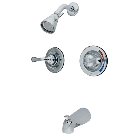 Tub and Shower Faucet, Polished Chrome, Wall Mount MPN:KB671