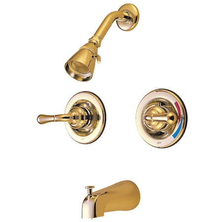 Tub and Shower Faucet, Polished Brass, Wall Mount MPN:KB672