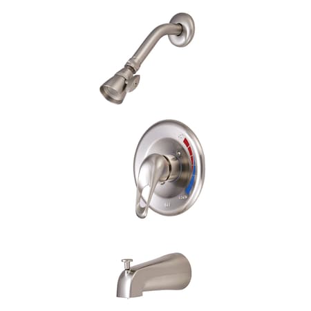 Tub and Shower Faucet, Standard, 3, Wall Mount, Brushed Nickel MPN:KB698
