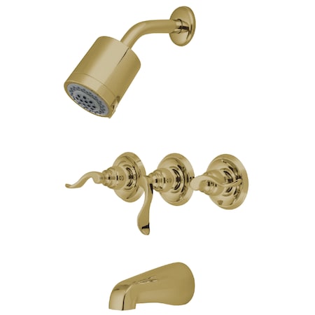 Tub and Shower Faucet, Polished Brass, Wall Mount MPN:KB8232NFL