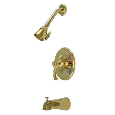 Tub and Shower Faucet, Standard, 3, Wall Mount, Polished Brass MPN:KB8632FL