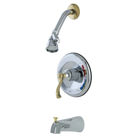 Tub and Shower Faucet, Polished Chrome/Polished Brass, Wall Mount MPN:KB8634FLT