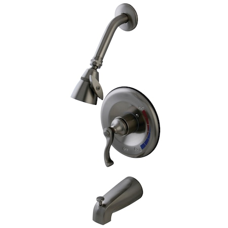 Tub and Shower Faucet, Standard, 3, Wall Mount, Brushed Nickel MPN:KB8638FL