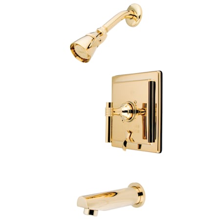 Tub and Shower Faucet, Standard, 3, Wall Mount, Polished Brass MPN:KB86520ML